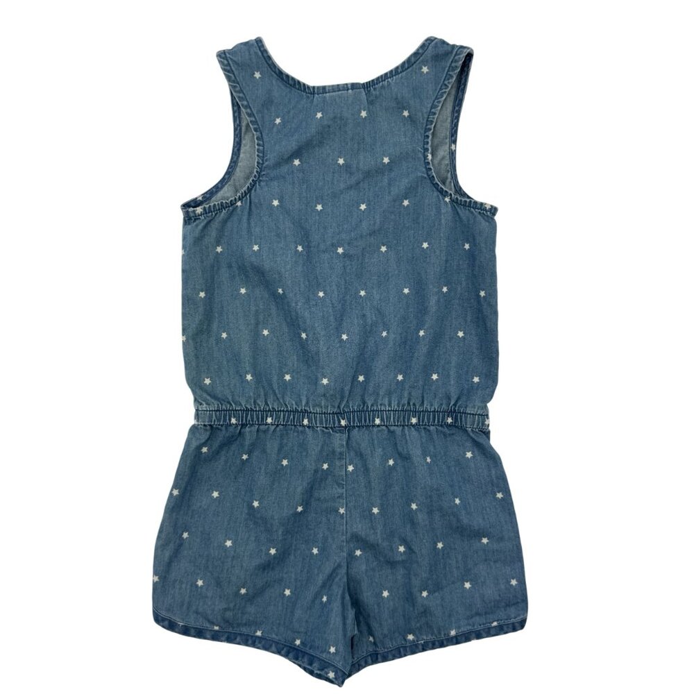 Cat & Jack Girls 4T Blue Romper With Stars 100% Cotton Sleeveless 4 july Style - Picture 8 of 11